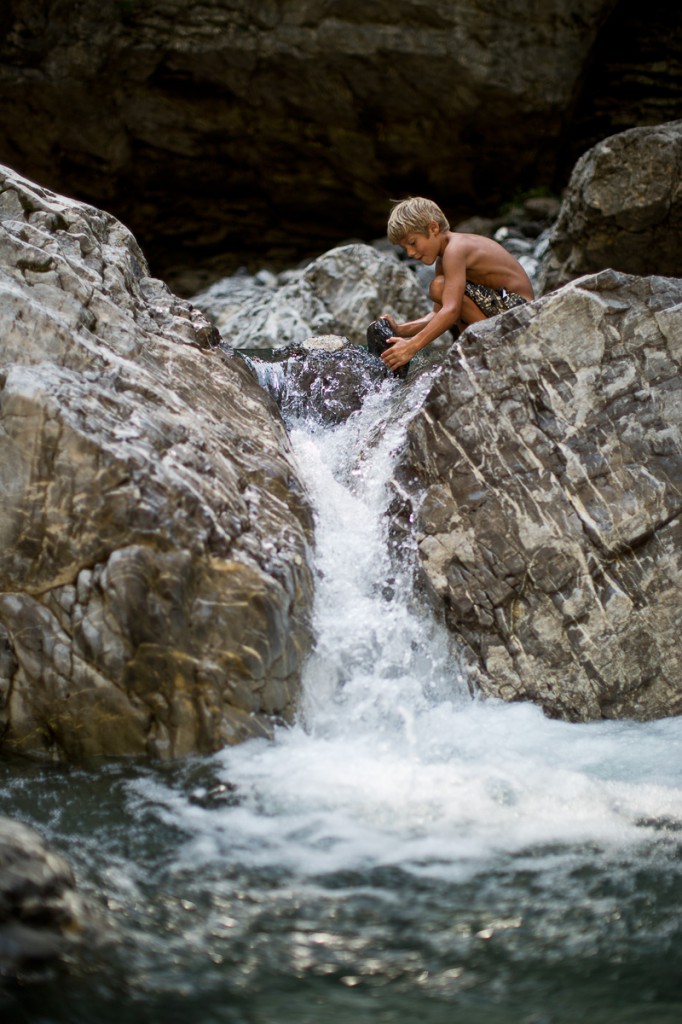 Flussbaden in der Frödisch